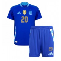 Camiseta Argentina Alexis Mac Allister #20 Segunda Equipación Replica Copa America 2024 para niños mangas cortas (+ Pantalones cortos)